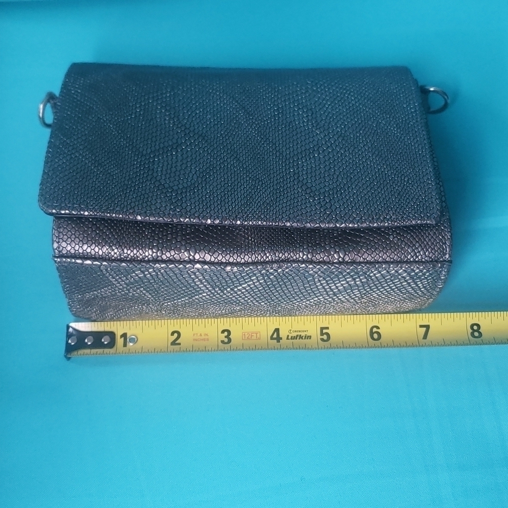 Piper & Skye Lola Crossbody/Shoulder Gunmetal Embossed Leather. - Picture 14 of 16